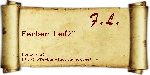 Ferber Leó névjegykártya